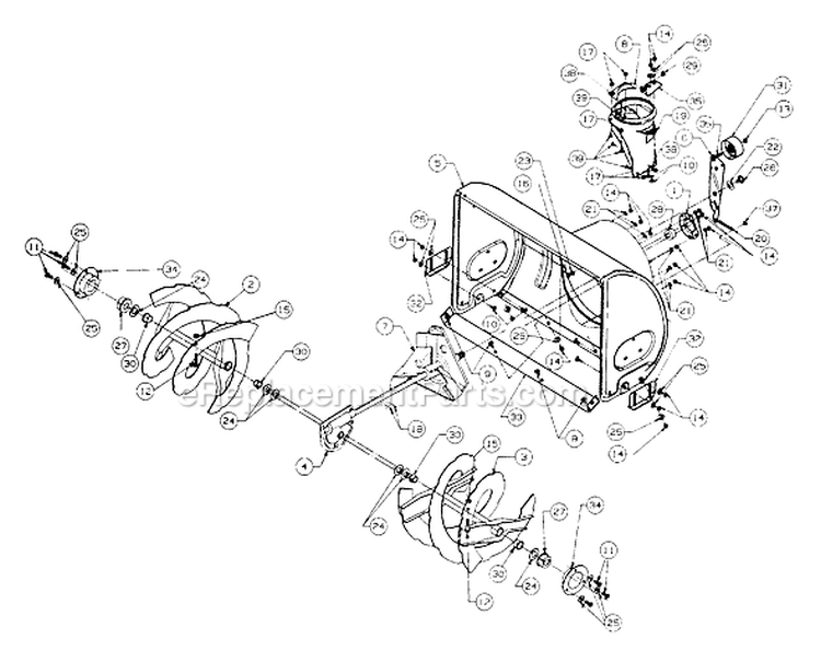 Page A Diagram and Parts List for 31AE6B3H401 1999 Yard Man Snow Blower